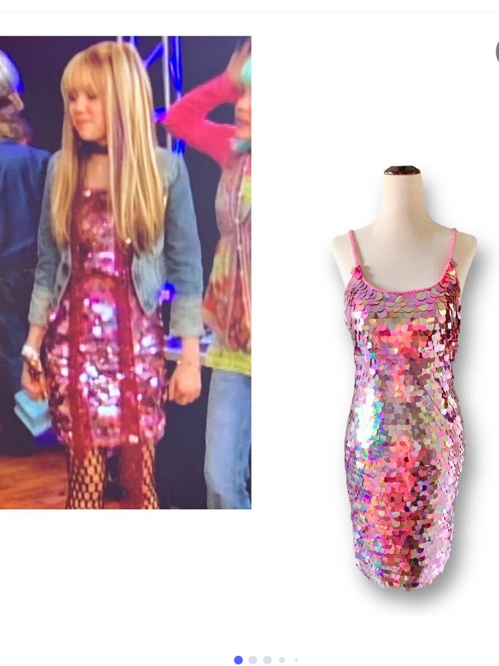 Hand Beaded Pink Sequin Dress